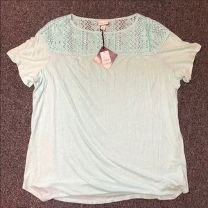 NWT Ava & Viv Aqua Blue T-Shirt